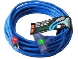 Pro Glo® 12/3 SJTW Lighted Triple Tap Extension Cord with CGM - 50'