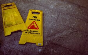janitorial services wet floor sign